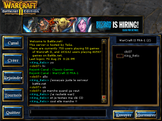 Connexion directe ou interface Battle.net